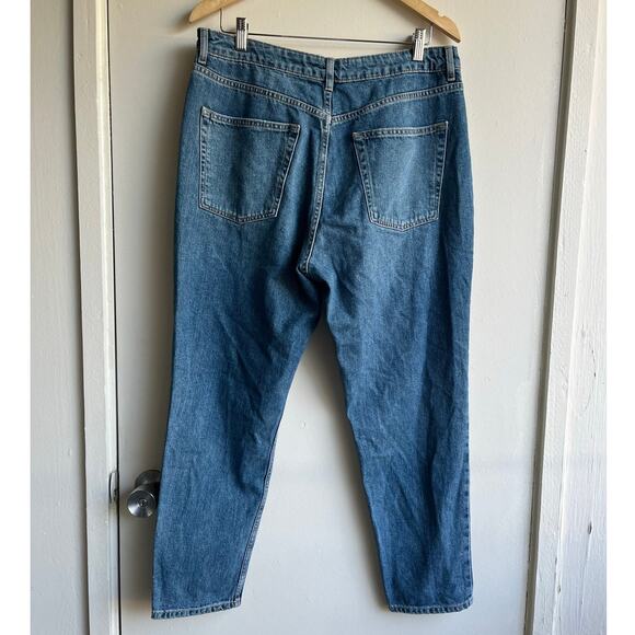 Topshop Original High Waisted Mom Jean Mid Blue Size 34 x 30 100% Cotton $74 - Picture 11 of 12